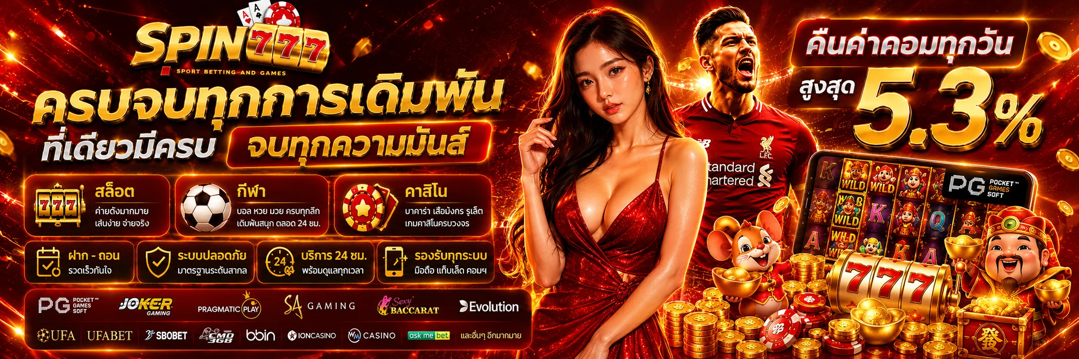 สล็อตออนไลน์ SPIN777TH เว็บตรง RTP สูง ครบทุกค่าย